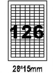 Этикетки на листе Этикетки на листе А4 формата 126 stikers 28*15 mm